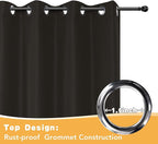 HolidayIdeas Outdoor Curtains for Patio Waterproof, 2 Panels - 54 x 120 Inch - Privacy Protection & Light Filtering Curtains Grommet Outside Curtains for Porch, Gazebo, Pergola, Backyard (Chocolate)