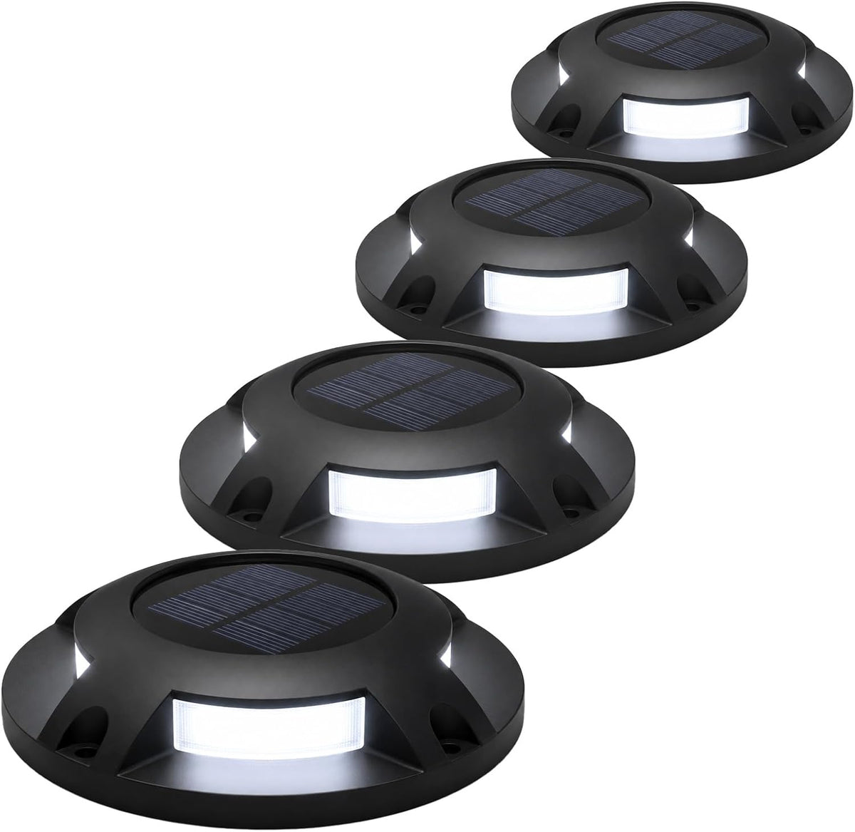home zone living 4pk solar deck lights, outdoor, main product view