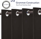 PureFit Outdoor Curtains for Patio Waterproof Weatherproof, UV Resistant Outside Curtains for Gazebo, Front Porch, Pergola, Sun Blocking Privacy Curtain, 100W x 108L inch, 1 Panel, Chocolate