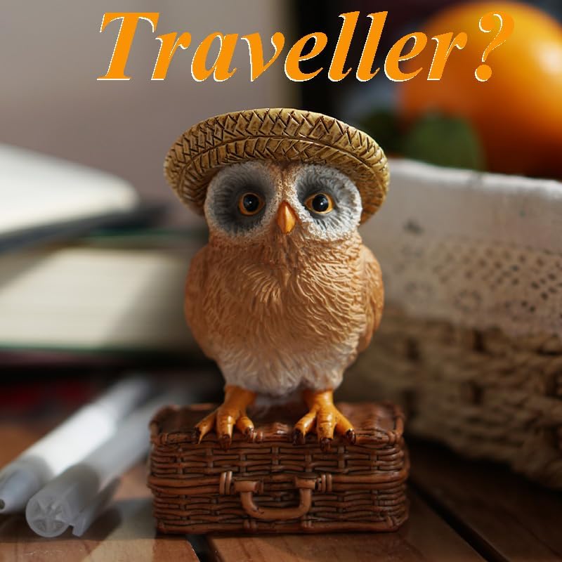 Miniature Fairy Garden Owl Figurine- Waiting Mum Schoolbag Owl
