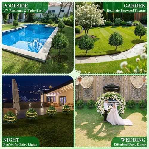27.6'' artificial cedar topiary ball trees (2 pack) showing dimensions