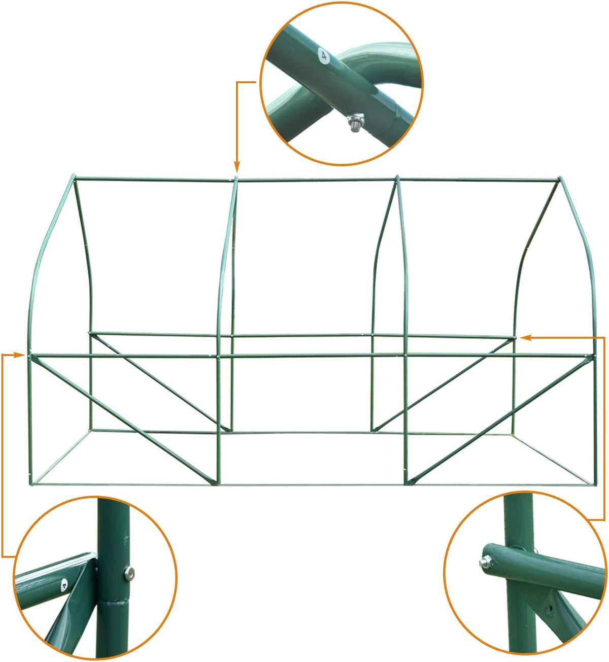 green house(12'x10'x7'),heavy duty walk in outdoor gardening greenhouse showing dimensions