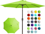 jearey 9ft outdoor patio umbrella, market umbrella, apple shown in use