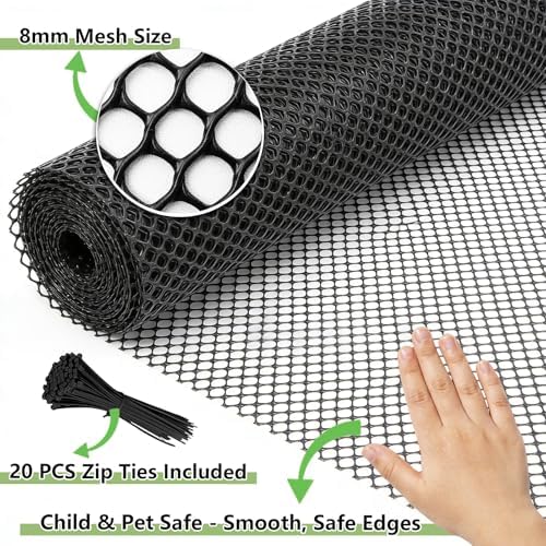 15.7" x50' plastic mesh fence roll, heavy duty, side view