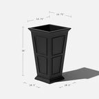 Veradek Brixton Series Tall Planter - Large Outdoor Planter for Front Porch/Patio | Crack-Resistant Plastic for All-Weather Use | Classic Estate Design for Tall Plants, Flowers, Trees