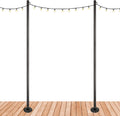 EXCELLO GLOBAL PRODUCTS Premium String Light Poles - 2 Pack - Extends to 10 Feet – Deck Mount (Wood/Concrete)