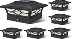 jofios solar post cap lights outdoor 6pack, waterproof, main product view