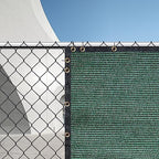 green 5ft x 50ft outdoor privacy screen fence, front angle view