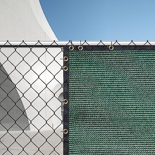green 5ft x 50ft outdoor privacy screen fence, front angle view