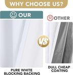 H.VERSAILTEX Linen Blackout Curtains 45 Inches Long 100% Blackout Thermal Insulated Textured Linen Look Curtain Draperies Anti-Rust Grommet, Energy Saving with White Liner, 2 Panels, Bright White