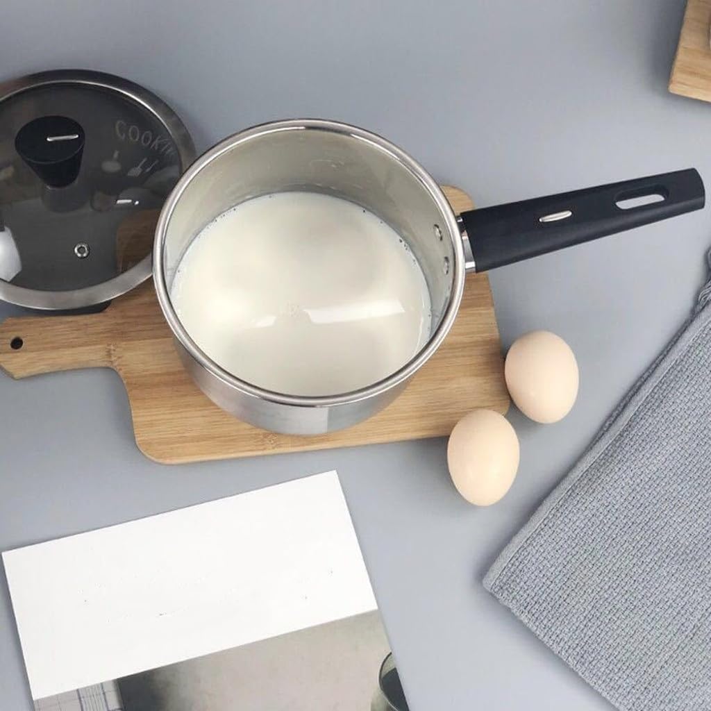 Stainless Steel Milk Pot Auxiliary Food Add Thick Compound Bottom Prevent Hot Single Handle