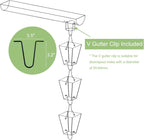 te deum square link rain chain, 8.5 feet, close-up detail