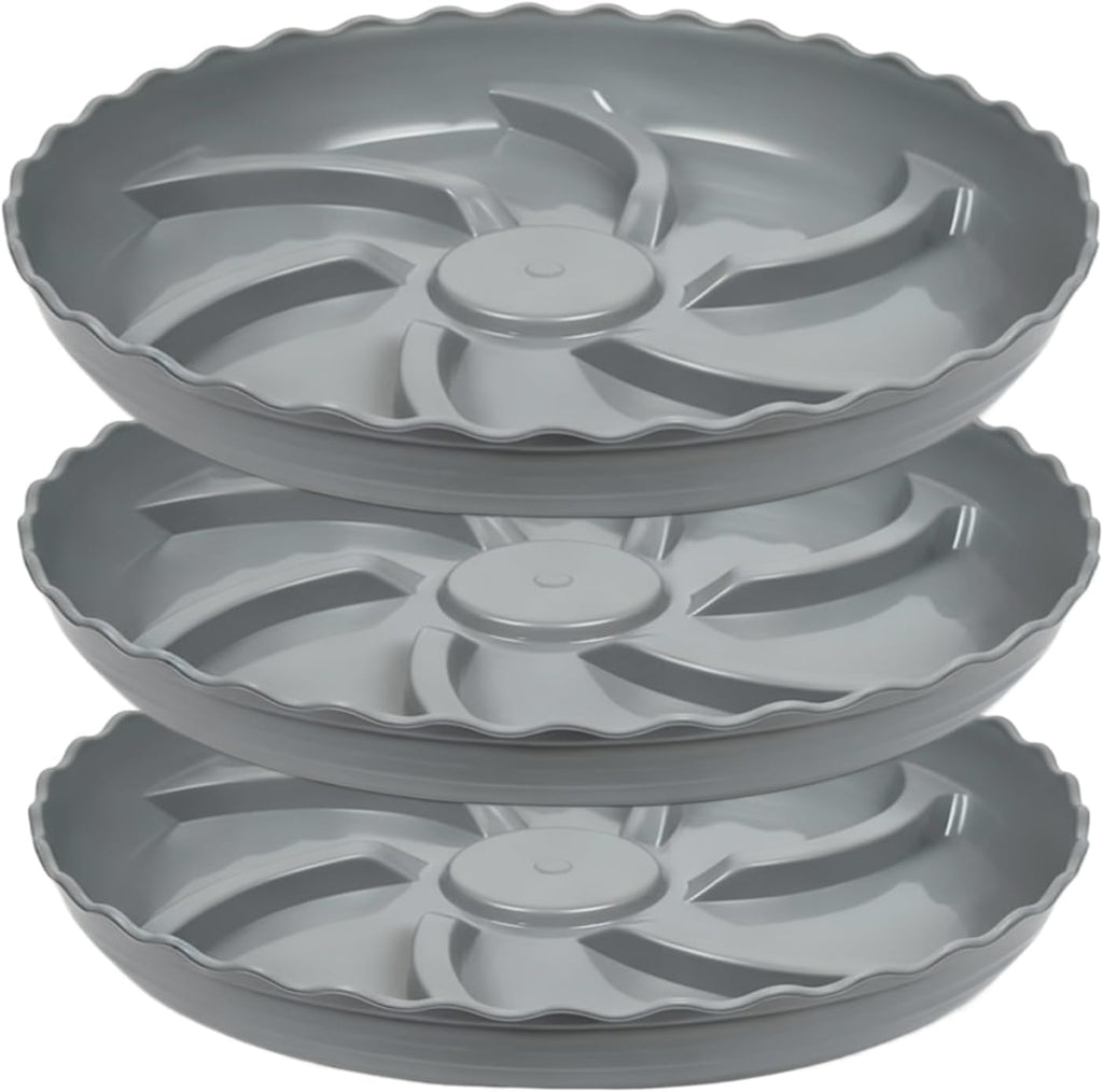 Prettyia Plant Saucer Plant Pot Tray and Plant drip Tray Plant Pot Saucers | Plant Saucers for Indoors and outdoors6 8 10 12 14inch,Plastic Plant Tray Heavy Duty Large Plant Tray Grey