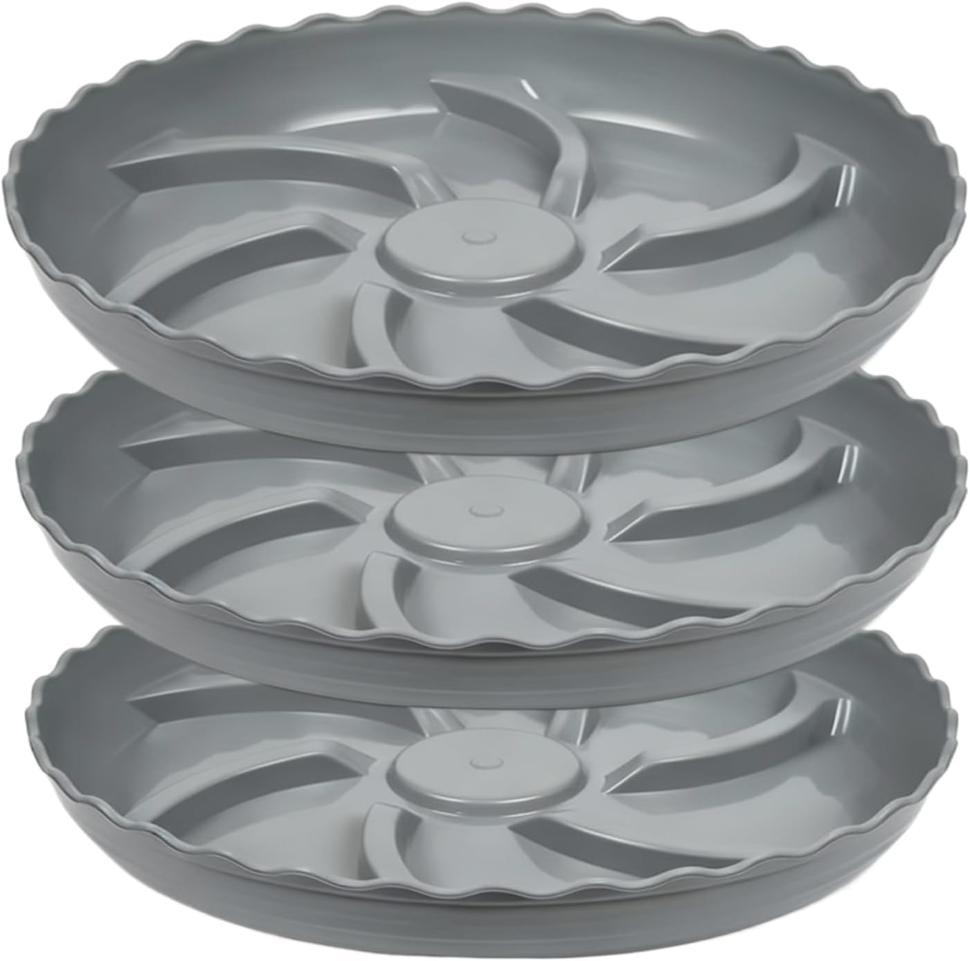 Prettyia Plant Saucer Plant Pot Tray and Plant drip Tray Plant Pot Saucers | Plant Saucers for Indoors and outdoors6 8 10 12 14inch,Plastic Plant Tray Heavy Duty Large Plant Tray Grey