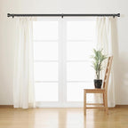 2 Pack Curtain Rods for Windows 66 to 120, 1 Inch Black Adjustable Heavy Duty Extra Long Curtain Rod with End Caps, Modern Indoor Outdoor Window Drapery Rods for Patio Bedroom, Size 32"-120"