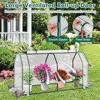 happygrill portable mini greenhouse with roll-up zipper door on a desk or shelf