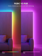 Govee RGBIC LED Strip Lights, 32.8ft Smart LED Lights for Bedroom, Bluetooth LED Lights APP Control, DIY Multiple Colors on One Line, Color Changing LED Strip Lighting Music Sync, Home Decor