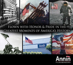 annin flagmakers (2720) tough-tex american flag, made in on a desk or shelf