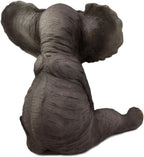 Ebros Safari Savanna Wildlife Animal Melee Adorable Pachy Elephant Statue Home Patio Decor Figurine with Solar LED Light Lantern Lamp 13.75" H Guest Greeter Courtesy Light Path Lighter Sculpture