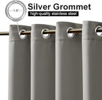 NICETOWN Blackout Outdoor Curtain for Patio Waterproof, Thermal Insulated Silver Rustproof Grommet Top Blackout Indoor Outdoor Curtain/Drape for Cabana, Slate Grey, 1 Panel, W52 x L95