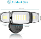 Olafus 80W Flood Lights Outdoor 2 Pack, Switch Controlled LED Security Lights 8000LM, 6500K Outside Floodlight, IP65 Waterproof Exterior Light Fixture for House, Yard, Garage, Wall/Eave Mount Black