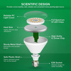 SANSI 200W Equiv. Full Spectrum LED Grow Light Bulb 4000K IP54 Waterproof | BR30 24W Grow Bulb with 120° Wide Beam Angle, Daylight White Plant Light E26 Base for Indoor Outdoor Plants, Non-Dimmable