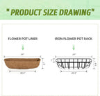 hehimhis Balcony Planters Railing Hanging 24inch 4 Pack Window Planter Box with Adjustable Bracket with Coco Liner for Porch Fence Patio Hanging Planters for Garden Outdoor Boxes