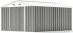 Patiowell 10 x 12 FT Metal Storage Shed for Outdoor with Floor Frame, Steel Yard Shed with Design of Lockable Doors, Utility and Tool Storage for Garden, Backyard, Patio, Outside use, Grey