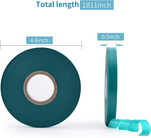 10 Pcs 150 Feet x 1/2" Wide Stretch Tie Tape Green Plant Garden Tie, Garden Vinyl Stake for Branches, Climbing Planters, Flowers