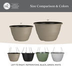 The HC Companies 13 Inch Wrapt Hanging Planters, Lightweight UV-Resistant Plastic Hanging Planters for Indoor & Outdoor Plants, 2-Pack Hanging Flower Pots for Garden, Patio & Home Decor, Pepperstone