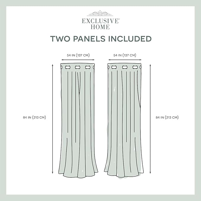 Exclusive Home Canopy Stripe Indoor/Outdoor Grommet Top Curtain Panel, 54"x84", Sunbath / White, Set of 2