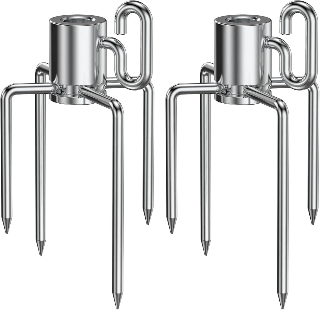 onlyfire 6002 Rotisserie Meat Forks for Grills, 1 Pair | For Any Gas/Charcoal Grills, Fits 1/2-Inch & 3/8-Inch Hexagon, 3/8-Inch & 5/16-Inch Square Spit Rods