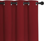 NICETOWN Blackout Curtains & Drapes - Privacy Thermal Efficiency Backdrop Curtains for Bedroom Room Divider Living Room Patio Sliding Glass Door, Wide 80 x Long 144 inch, Burgundy Red, 1 Panel