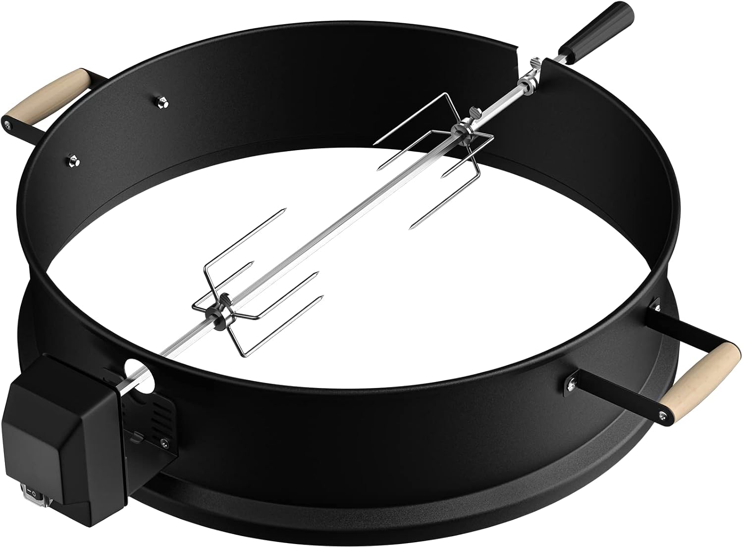 SHINESTAR Upgraded Steel Weber Kettle Rotisserie Ring Kit Barbecue Tool Kit | For Weber 22 Inch Charcoal Kettle and Other Similar Grills, Turns Your Kettle Into A Chicken Roaster