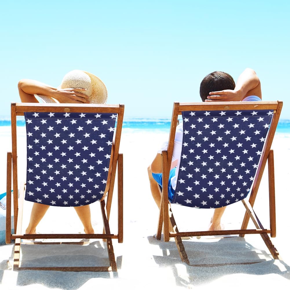 GORGECRAFT Thicker Beach Sling Patio Chairs Canvas Folding Chair Replacement 118 * 43.5cm Outdoor Chairs Cloth Replacements Portable Reclining Sling Chair Fabric for Summer Vacation Sunbathing Garden