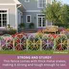 shoplala decorative garden fence (10 panels) 12.5inx16.5in animal, front angle view