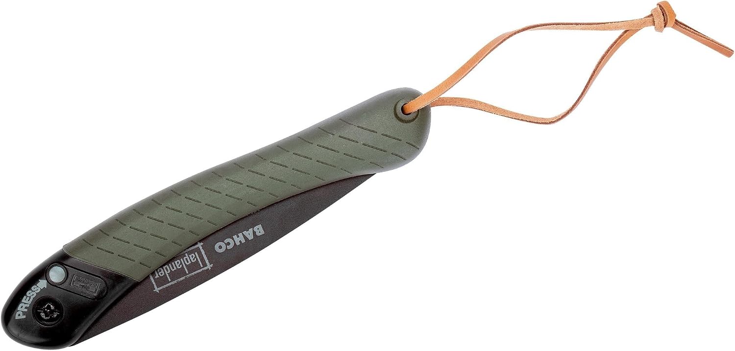 Bahco 9" Laplander Folding Saw for Trail Maintenance, Wood Processing, and Survival Use, Rust-Protected Blade, Secure Lock, Ergonomic Grip, Ideal Bushcraft and Camping Tool | Multi purpose folding saw for wood plastic bone and outdoor use