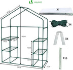 vounot walk in greenhouse with shelves, roll up on a desk or shelf