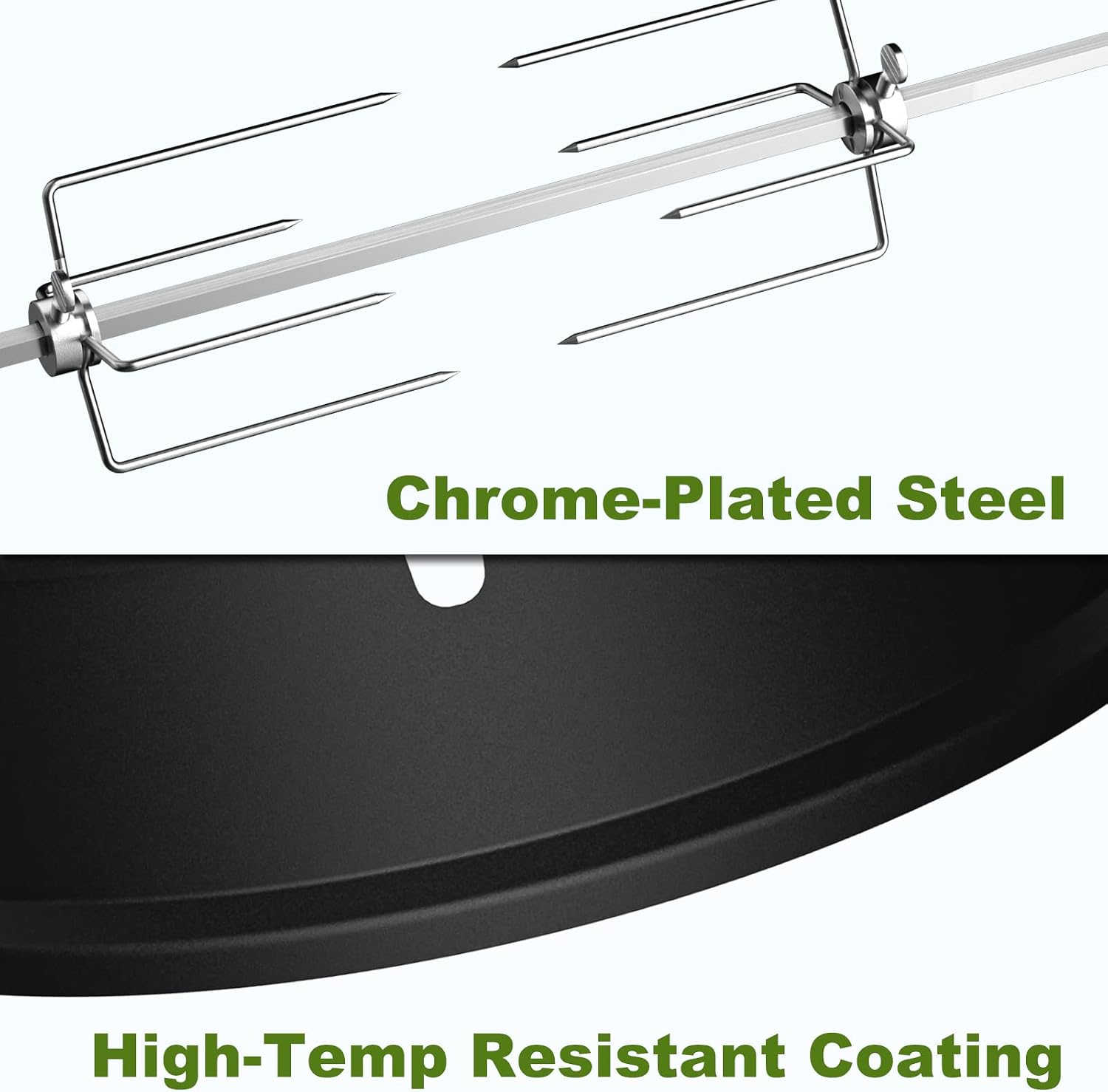 SHINESTAR Upgraded Steel Weber Kettle Rotisserie Ring Kit Barbecue Tool Kit | For Weber 22 Inch Charcoal Kettle and Other Similar Grills, Turns Your Kettle Into A Chicken Roaster