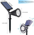 Outdoor Spotlights - 4 LED 2-in-1 Auto On/Off Solar Inground Lights for Patio Yard Garden Driveway Pathway (2 Pack, Blue)