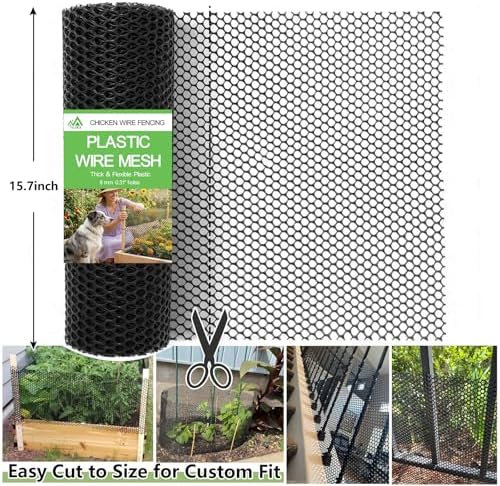 15.7" x50' plastic mesh fence roll, heavy duty showing dimensions