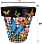 Briarwood Lane Checkered Butterflies Medium Planter