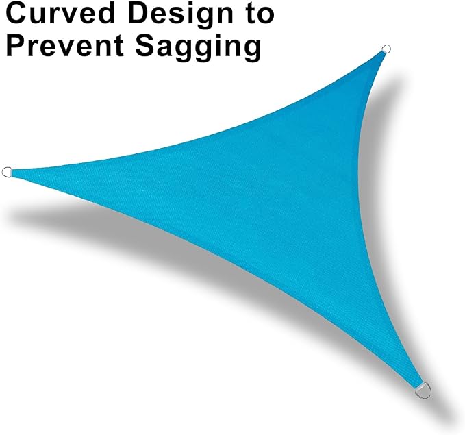 LOVE STORY Custom Size 8'x8'x8' Turquoise Blue Sun Shade Sail Triangle Sunshade Fabric Awning Canopy for Patio Backyard Carport Pergola (Customized)