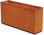 Plantercraft Large Rectangular Planters for Outdoor Plants - 72x18x36 Corten Steel Planter, Extra Large Metal Planter Box for Patio, Garden & Commercial Use - Heavy Duty, Made in USA