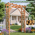 giantex 85'' wooden garden arbor trellis, wedding arch, side view