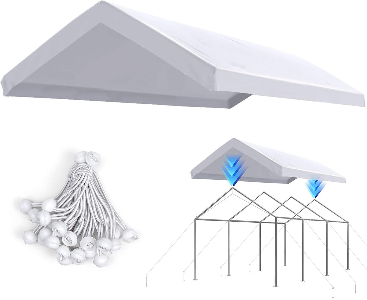 advance outdoor 12x20 ft carport replacement top cover, main product view