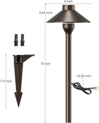 PARTPHONER Low Voltage Landscape Lighting 6-Pack, Aluminum 12V Pathway Lights with G4 Bulbs, Waterproof Oil Rubbed Bronze Color Wired Path Lights with Connectors for Walkway Yard Garden