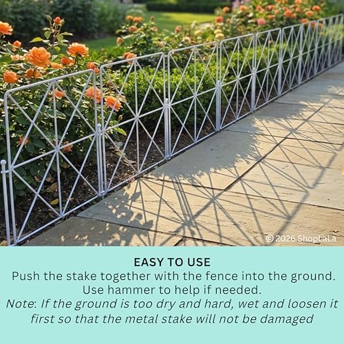 shoplala garden fence (10 panels) 12.5in(l) x 16.5in(h) on a desk or shelf