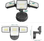 70W 7000LM LED Flood Lights Outdoor, Switch Controlled Security Lights with 4 Heads, Adjustable Heads, 6500K Daylight IP65 Waterproof Outside Wall Light for Backyard, Yard, Garage, Patio