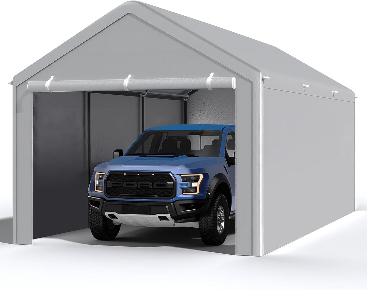 10x20 carport with sidewalls, portable garage canopy for, main product view